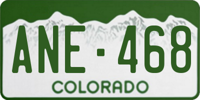 CO license plate ANE468
