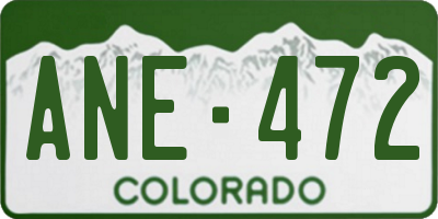 CO license plate ANE472