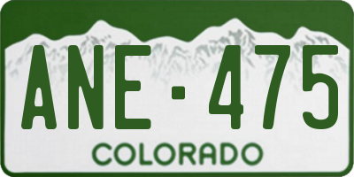 CO license plate ANE475