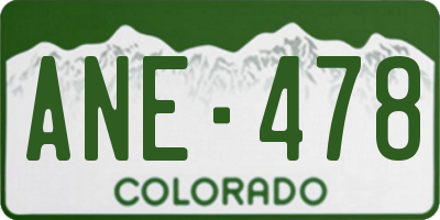CO license plate ANE478