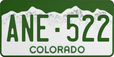 CO license plate ANE522