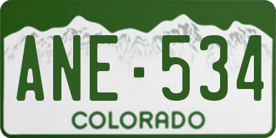CO license plate ANE534