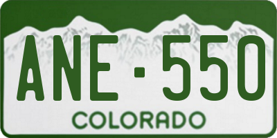 CO license plate ANE550