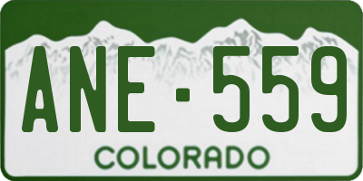 CO license plate ANE559