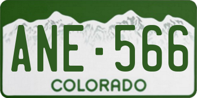 CO license plate ANE566