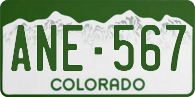 CO license plate ANE567