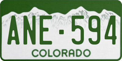 CO license plate ANE594