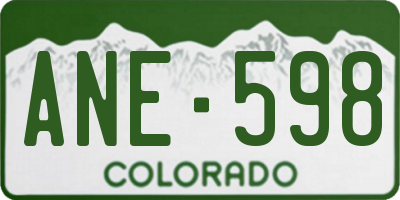 CO license plate ANE598