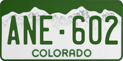 CO license plate ANE602