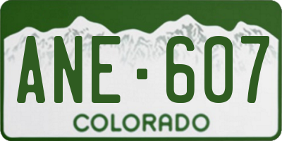 CO license plate ANE607