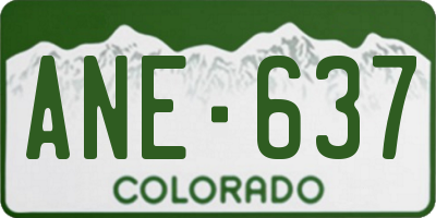 CO license plate ANE637