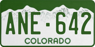 CO license plate ANE642