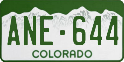 CO license plate ANE644