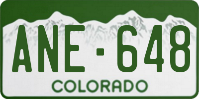 CO license plate ANE648