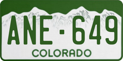 CO license plate ANE649