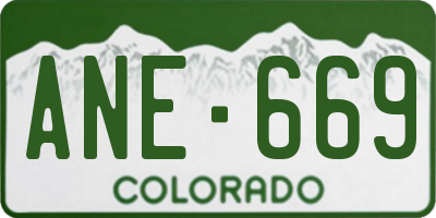 CO license plate ANE669