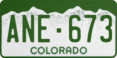 CO license plate ANE673