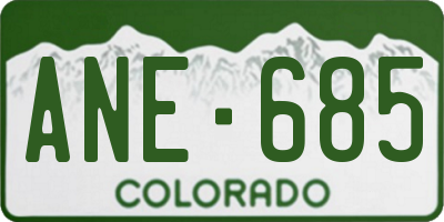 CO license plate ANE685