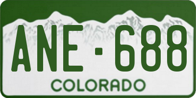 CO license plate ANE688