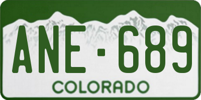 CO license plate ANE689