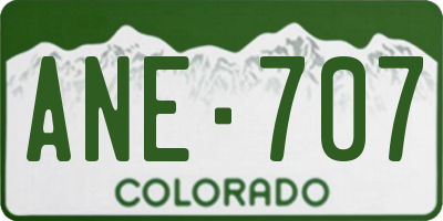CO license plate ANE707
