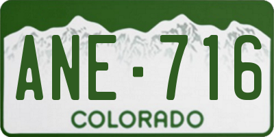 CO license plate ANE716