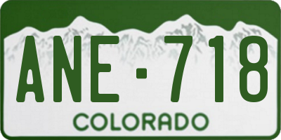 CO license plate ANE718