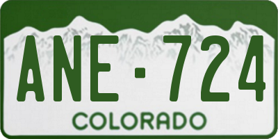 CO license plate ANE724