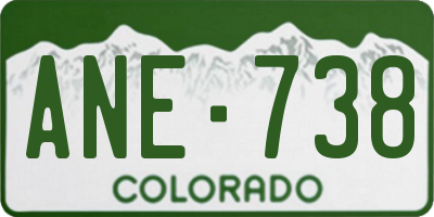 CO license plate ANE738