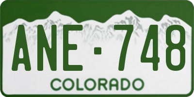 CO license plate ANE748