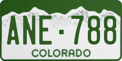 CO license plate ANE788