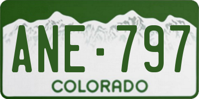 CO license plate ANE797