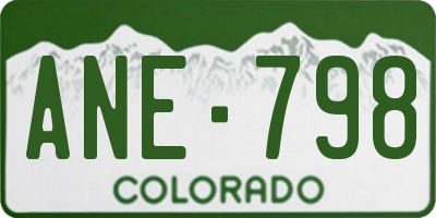CO license plate ANE798