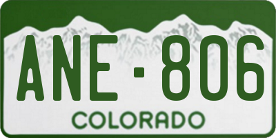 CO license plate ANE806