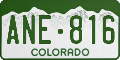 CO license plate ANE816