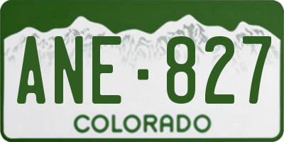 CO license plate ANE827