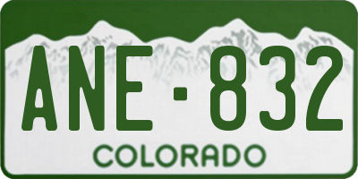 CO license plate ANE832