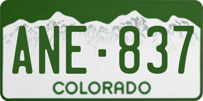 CO license plate ANE837