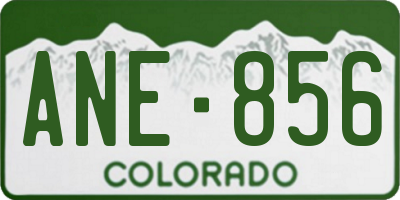 CO license plate ANE856