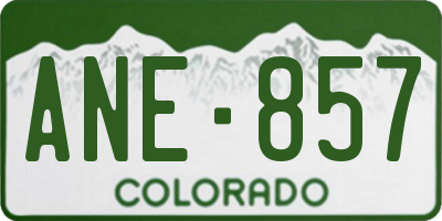 CO license plate ANE857