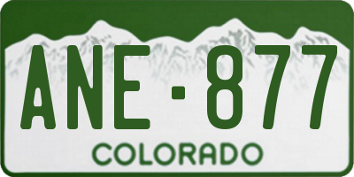 CO license plate ANE877