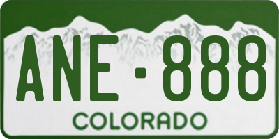 CO license plate ANE888