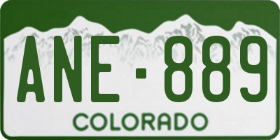 CO license plate ANE889