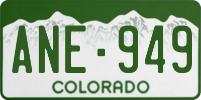 CO license plate ANE949