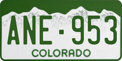 CO license plate ANE953