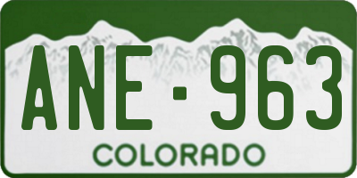 CO license plate ANE963