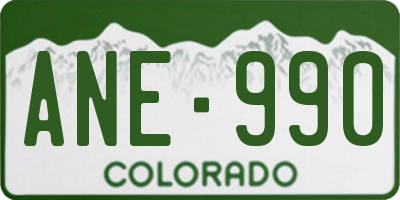 CO license plate ANE990
