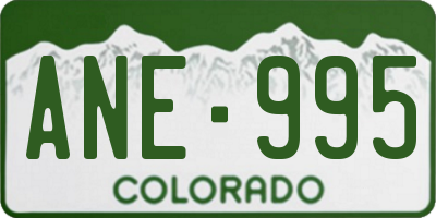 CO license plate ANE995