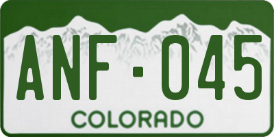 CO license plate ANF045