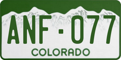 CO license plate ANF077
